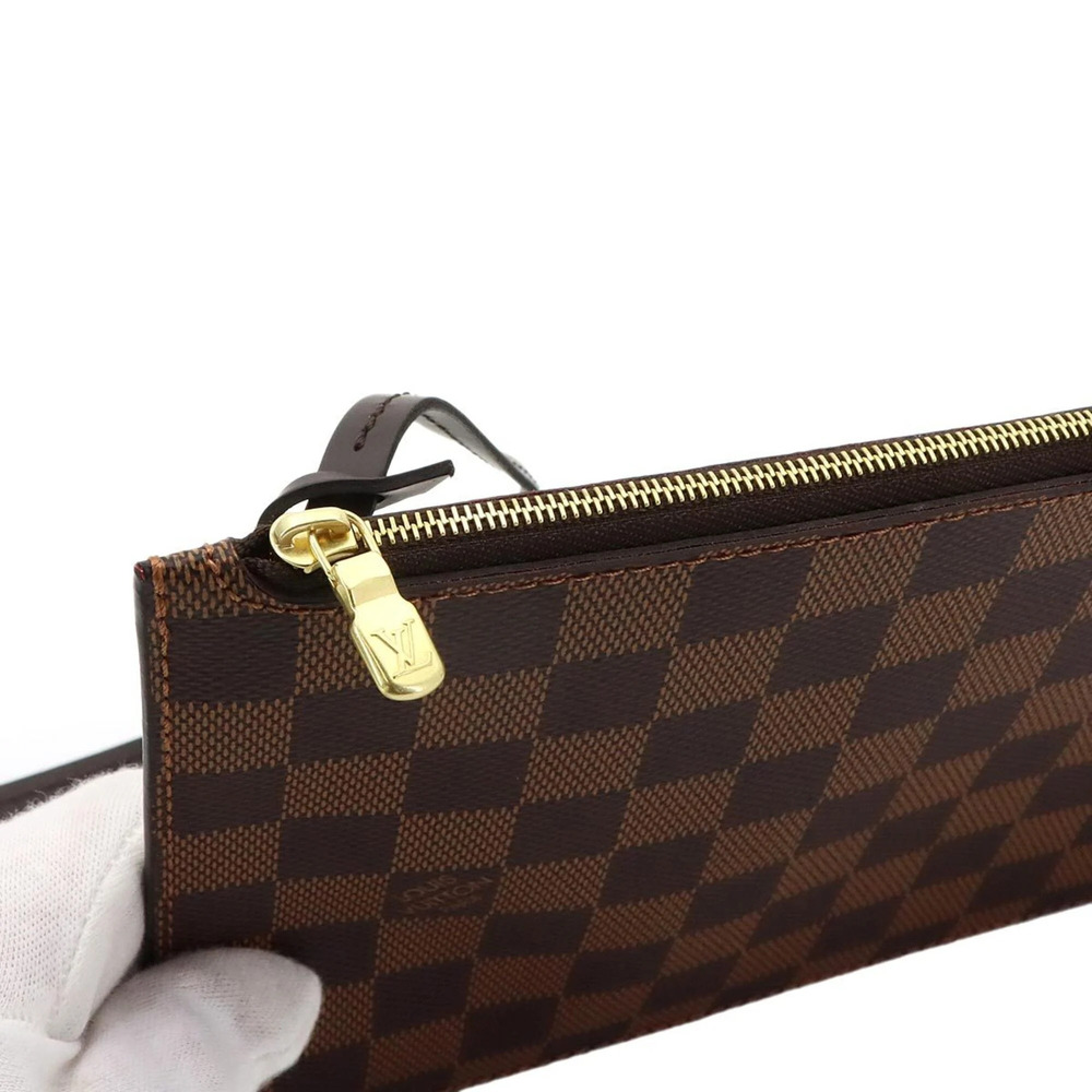 LOUIS VUITTON Brown Damier Leather Neverfull Pouch - Picture 7 of 7